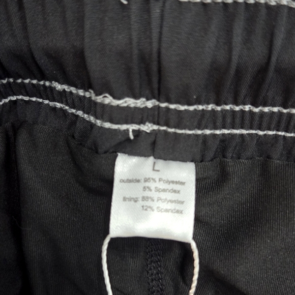 NWT Men’s Black Swim Trunks Bathing Suit Drawstring Liner Shorts Pockets Sz L - Picture 5 of 5